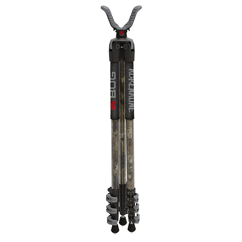 The BOG Adrenaline Switcheroo tripod offers unmatched portability and stability with lever leg locks, retractable metal spikes, and quick-change optics via the Switcheroo system.