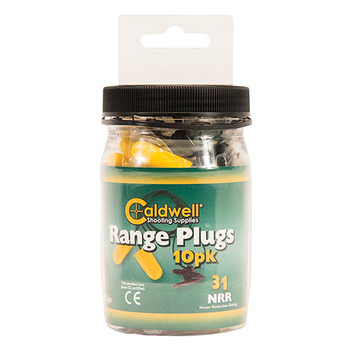 Caldwell Range Plugs offer comfort with their tapered polyurethane foam design, a handy cord and clip to prevent loss, and a 31 NRR for effective hearing protection.