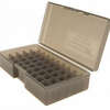 Organize your reloaded ammunition effortlessly with Frankford Arsenal's see-through ammo boxes, available in various sizes and colors for most calibers.