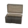 Organize your reloaded ammunition effortlessly with Frankford Arsenal's see-through plastic ammo boxes, available in multiple sizes and colors to fit most calibers.
