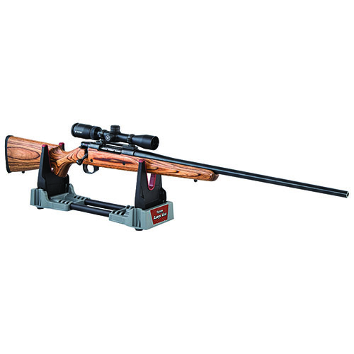 The Tipton Compact Range Vise securely holds various guns, collapses for easy transport, and features non-marring forks for safe cleaning and maintenance.