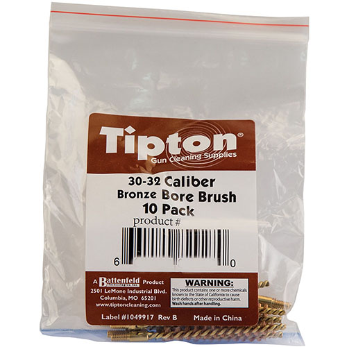Tipton Rifle Bronze Bore Brushes are perfect for thorough cleaning, featuring durable bronze construction for effective removal of fouling in 30/32 caliber rifles.