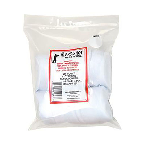 Tipton 45-58 Caliber Patches are 2.5" round, 100% cotton flannel, precisely cut for optimal use with Tipton® Jags, ensuring effective cleaning and maintenance.