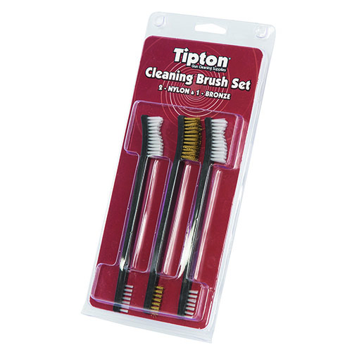 The Tipton Double Ended Cleaning Brush Set features durable nylon and bronze bristles for versatile cleaning, reaching tight spaces and larger components without damaging finishes.