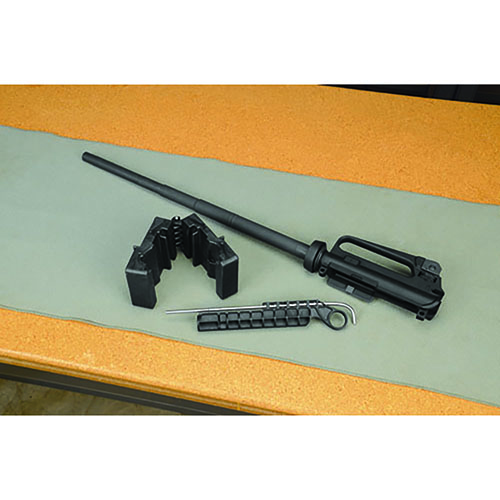 The Wheeler Delta Series AR Armorers Kit offers essential tools like an Armorer's Vise, Torque Wrench, and various brushes, all in a custom fitted case for efficient AR-15 maintenance.