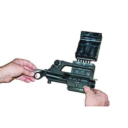 The Wheeler Delta Series AR-15 Upper Vise Block securely clamps Mil Spec A2 and flattop receivers, ensuring safe maintenance, cleaning, and barrel torqueing.