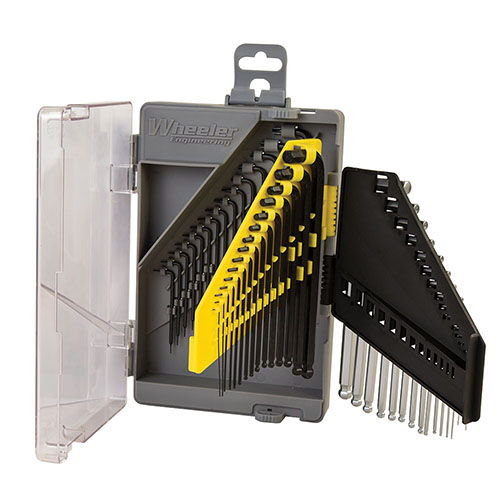 The Wheeler 45-Piece Key Set conveniently stores all your SAE, Metric Hex, and Torx Keys in one compact kit, saving space and time on your workbench.