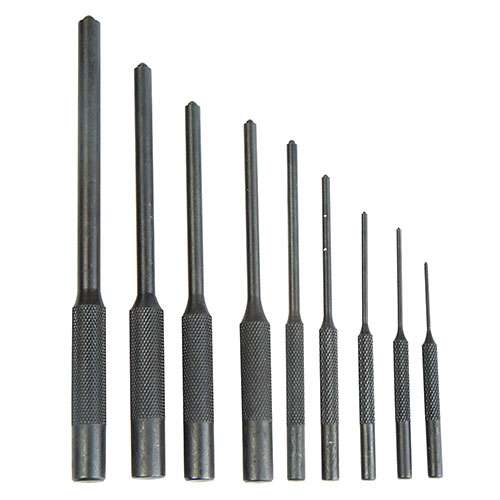 The Wheeler Master Roll Pin Punch Set combines essential tools for precision work, featuring a Roll Pin Starter Set, Ball Profile Pin Punches, and a gunsmithing hammer.