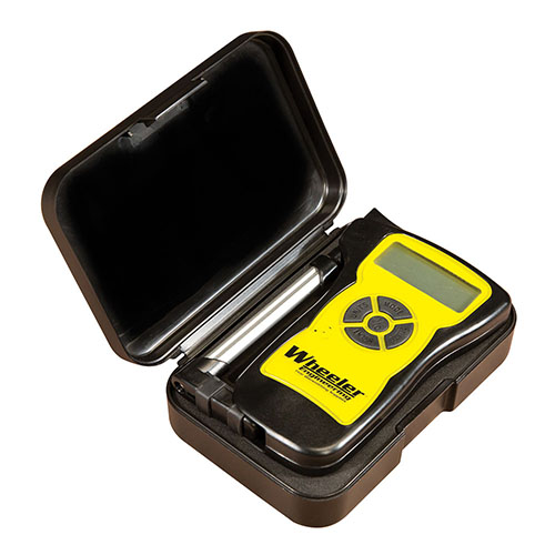 Wheeler's Professional Digital Trigger Gauge offers an ergonomic design, soft touch buttons, and a bladed trigger adapter for precision with Glock®, Ruger®, and Savage®.