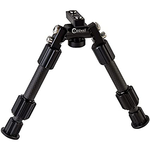 Enhance your shooting precision with the Caldwell Accumax Bipod featuring quick-deployment carbon fiber legs, rubber feet, twist-lock tech, and 180-degree leg adjustment.