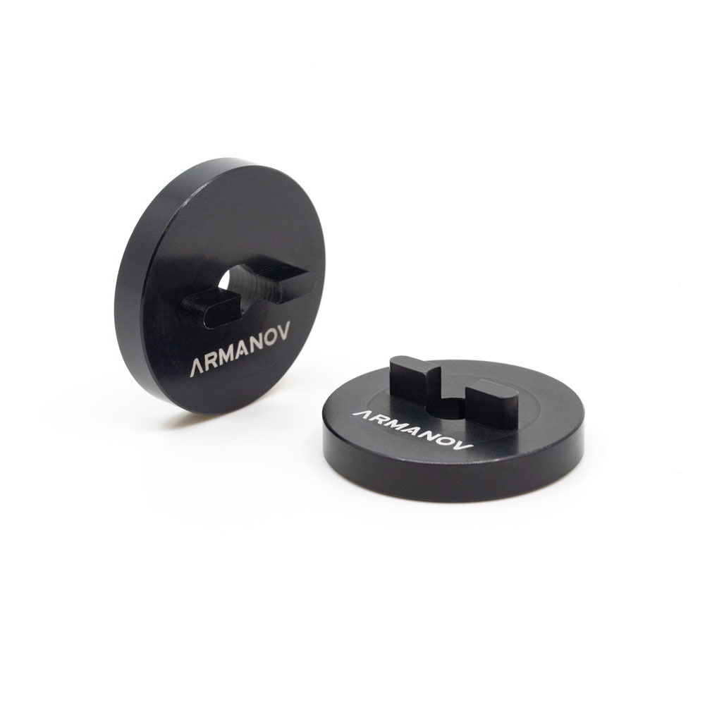 Easily elevate your Dillon case feeder plate by 1/4 inch with the ARMANOV Drop-In Spacer, perfect for longer pistol cases and short rifle cases like .300 AAC Blackout.