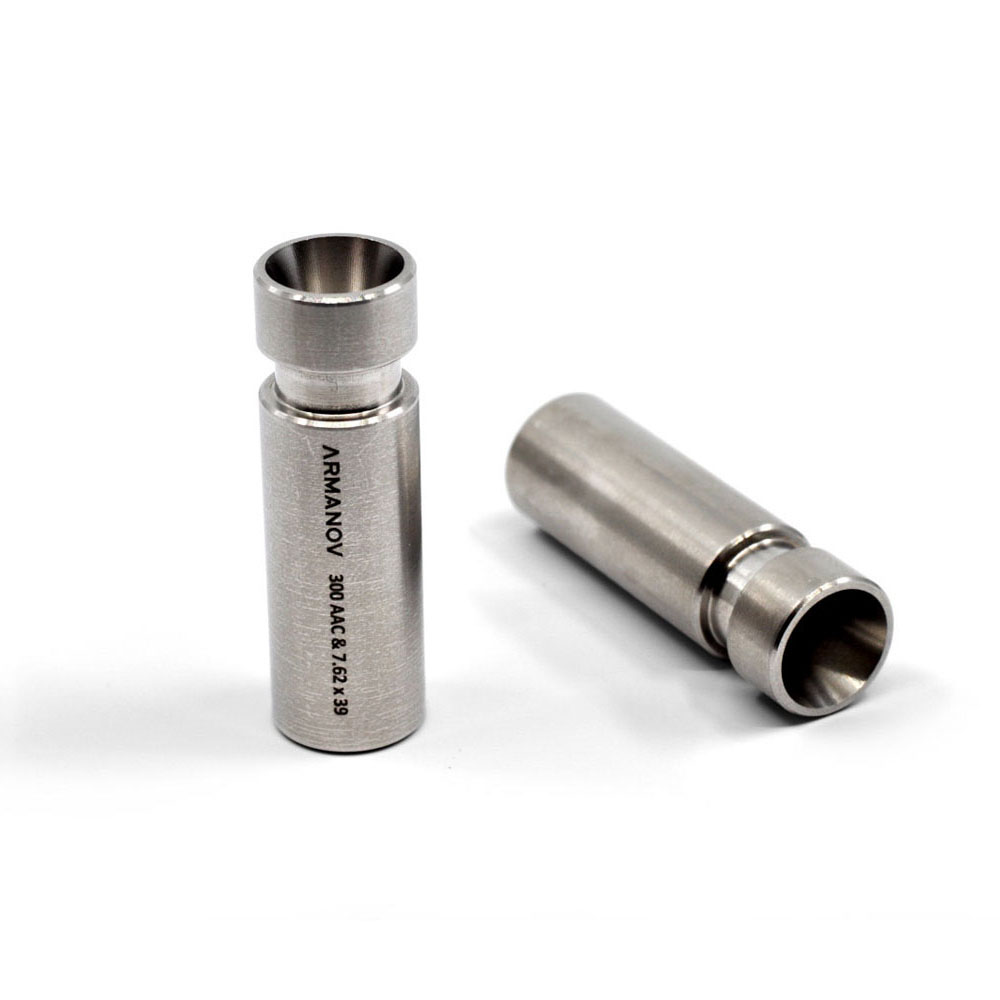 The ARMANOV Powder Funnel for Dillon measures enhances reloading efficiency for 300 AAC Blackout and 223 Remington, fitting all Dillon models with ease.