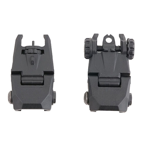 The Scout AR-15 Flip-Up Sight Set offers durable, lightweight construction, easy Picatinny rail compatibility, and an integrated backup sight for reliable performance.