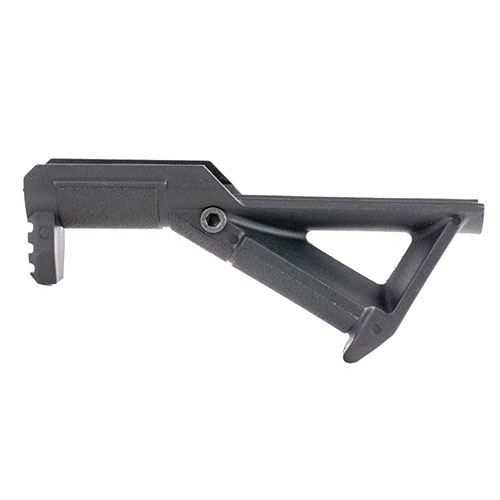 The Barricade Grip Picatinny offers a lightweight design, natural finger placement, non-slip texture, and serrated front for stable shooting against surfaces.