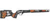 The MDT CRBN Rifle Stock is lightweight, durable, and absorbs vibrations, offering stability and comfort with adjustable features and versatile mounting options.