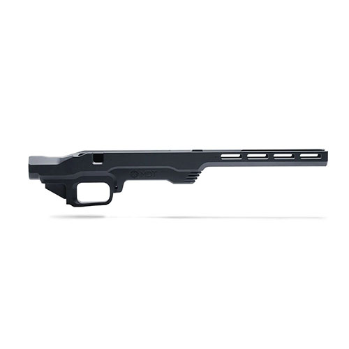 The MDT LSS Gen 2 Chassis System for Remington is lightweight, compact, and designed for short barreled rifles, enhancing accuracy and ergonomics with AICS magazines.