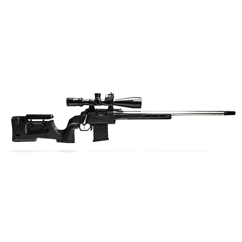 The MDT XRS Complete Chassis System offers a drop-in design with adjustable spacers, M-LOK slots, and ARCA/picatinny rails, requiring no AR parts.