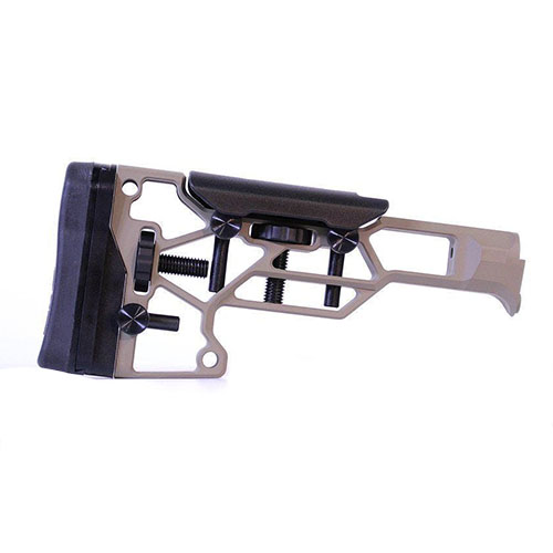 Experience unmatched comfort and performance with the MDT Skeleton Rifle Stock, featuring toolless adjustments for perfect fit on TAC21, LSS-XL, and HS3 chassises.