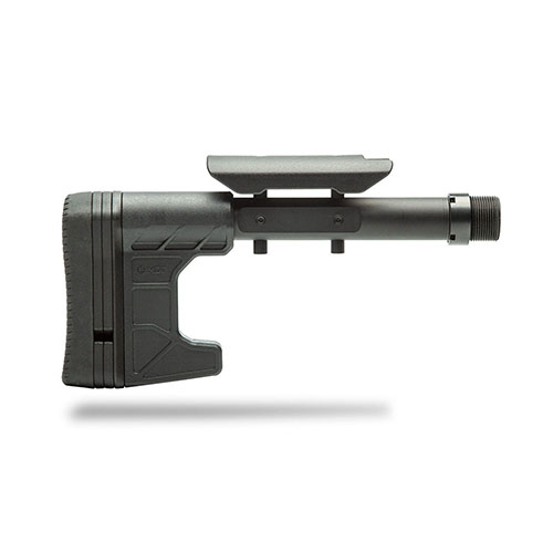 The MDT Composite Carbine Stock is a durable, lightweight polymer buttstock featuring easy adjustments, M-Lok slot, and 4 LOP spacers, fitting all LSS Chassises.