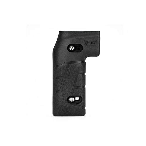 Enhance your shooting precision with the MDT Adjustable Vertical Pistol Grip, featuring customizable finger placement and compatibility with various chassis.