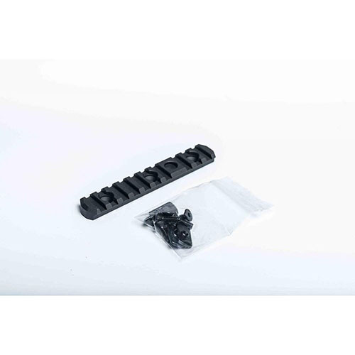 The MDT Picatinny Rail 5" offers durable 6061-T6 aluminum construction, integral QD sling mount, and easy installation with included 10/24 screws and weld nuts.