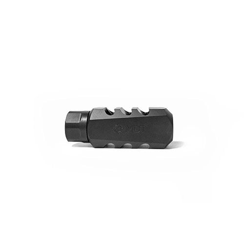 Experience up to 66% recoil reduction with the MDT Elite Muzzle Brake, featuring 35-degree baffles for improved accuracy and follow-up shot speed. Perfect for threaded barrels.