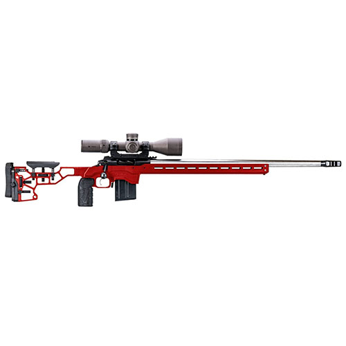 The MDT ACC Chassis offers customizable weight options, an adjustable stock, and a 17" ARCA/RRS dovetail for optimal balance and performance in shooting.