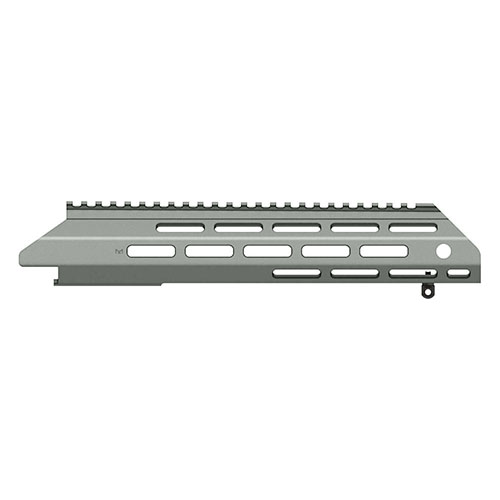 The MDT ESS Fore-end offers versatility with a 15" standard length and options for shorter or longer fore-ends, plus attachment rails for enhanced customization.