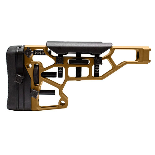 Experience unmatched comfort and performance with the MDT Elite Fixed Rifle Stock, featuring toolless adjustments for cheek riser and buttpad, and fits ACC/ESS chassises.