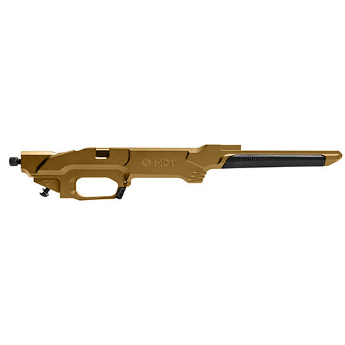Customize your Howa 1500 with the MDT ESS Chassis Base, featuring M-LOK slots, multiple forend lengths, and stock options for ultimate versatility.