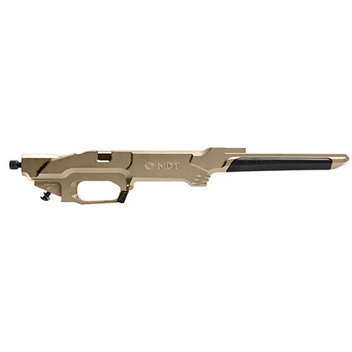 Customize your Ruger American with the MDT ESS Chassis Base, featuring M-LOK slots, multiple forend lengths, and versatile stock options for optimal performance.