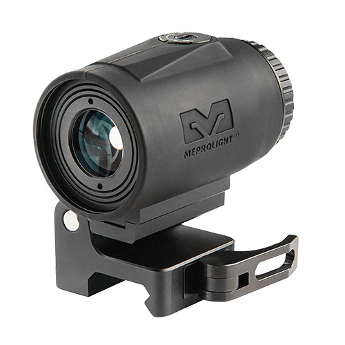 The MEPRO MMX4 offers 4x magnification, quick flip-to-side mount, no zeroing needed, and durable, compact design for tactical and competitive shooting.