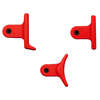 Enhance your shooting experience with Timney's Calvin Elite Red Shoe Kit, featuring adjustable heeled, curved, and straight trigger shoes in multiple colors.