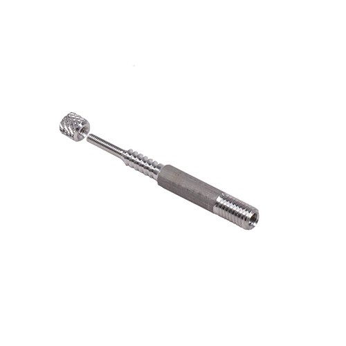 The VFG Adapter features an M5 external and 1/8" internal thread, crafted from durable aluminum, making it compatible with all calibers and cleaning rods.