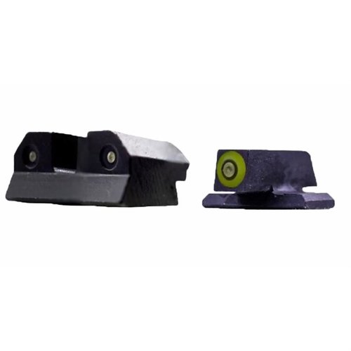 XS R3D Night Sights offer a bright 3-dot tritium system with Ember™ Glow Dot Technology for optimal visibility in all light conditions, enhancing accuracy.