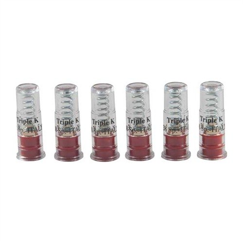 Enhance your dry-fire practice with TRIPLE-K's Deluxe Snap Caps, featuring spring-loaded primers to protect firing pins and prevent mixing with live rounds.