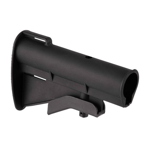 The B5 Systems CAR-15 Buttstock offers rugged, durable Mil-Spec polymer construction in black, perfect for XM177 clones and early AR builds.