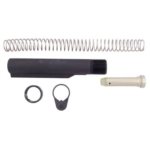 The Colt Mil-Spec Buffer Tube Assembly offers a durable, reliable mounting kit with four locking positions, ensuring optimal performance for rifle and carbine buttstocks.