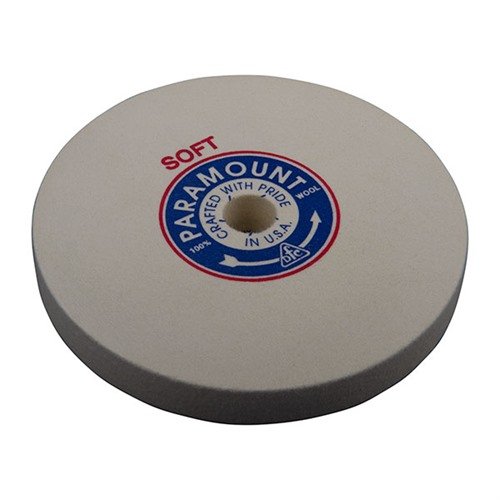Achieve a professional finish with BACON FELT COMPANY's 8" Soft Felt Polishing Wheel, featuring a 1" arbor and optimal density for superb polishing results.