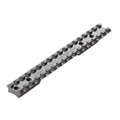 The BADGER ORDNANCE Savage Short Action Scope Rail features a heavy steel base with 20 MOA elevation, integral recoil lug, and MIL-STD 1913 compatibility for optimal sighting.