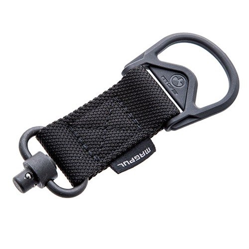 The Magpul MS1/MS3 QD Adapter enables quick transition from one to two-point sling configurations, featuring durable hardware and snag-free webbing for comfort.