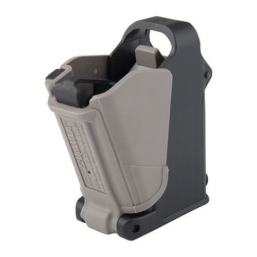The 22UpLULA™ loader & unloader effortlessly loads .22LR wide body mags like 1911 and converted mags, featuring a compact design for easy handling.