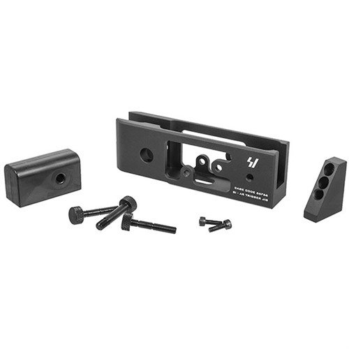 The STRIKE INDUSTRIES AR Trigger Hammer Jig allows for easy testing of trigger function, featuring a skeletonized design for adjustments without removal.