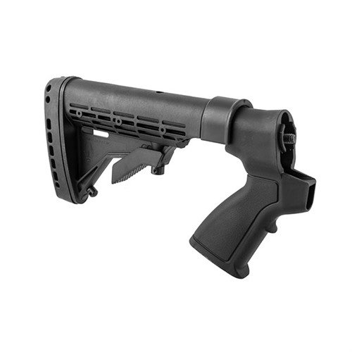 Experience reduced recoil and enhanced control with the KickLite Tactical Buttstock for Mossberg 500, designed for all shooters, ensuring quicker follow-up shots.
