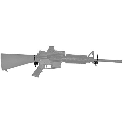 Display your long guns securely with Slatwall Gun Cradles; vinyl-coated for protection, compatible with price tags, and designed for easy retrieval.
