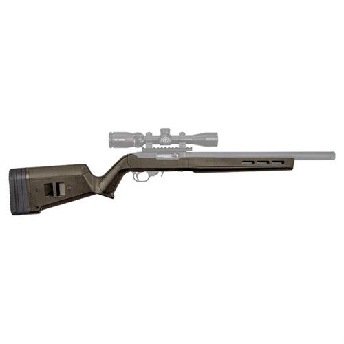 The MAGPUL Hunter X-22 Stock offers reinforced polymer durability, adjustable LOP, improved ergonomics, and M-LOK compatibility for versatile accessory options.