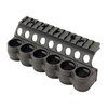 The Mesa Tactical SureShell Polymer Carrier securely holds 6 shotshells, features durable construction, and allows for rapid reloading, ideal for professional operators.