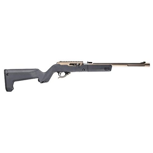 The Magpul X-22 Backpacker stock offers a lightweight, durable design with integrated storage, ergonomic hand guard, and a secure locking interface for Ruger 10/22 Takedown.