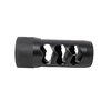 The Area 419 Hellfire Muzzle Brake reduces recoil with a self-timing design, easy installation, and maintains rifle zero, available in matte-black or stainless finishes.