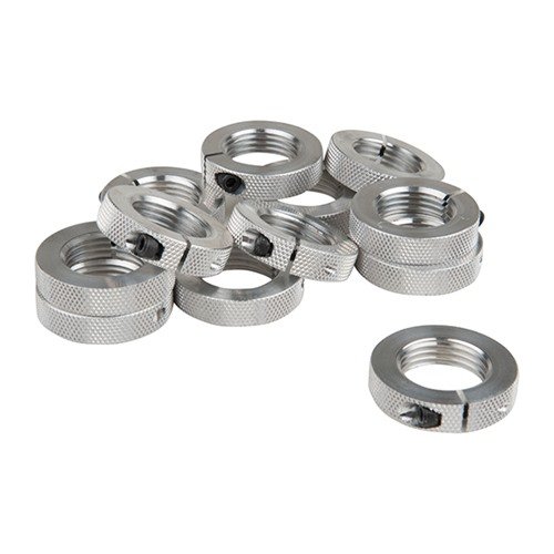 Forster's Cross Bolt Die Lock Ring ensures precise alignment and protects die threads, fitting all standard 7/8-14 dies with easy adjustment using a 7/64" hex wrench.